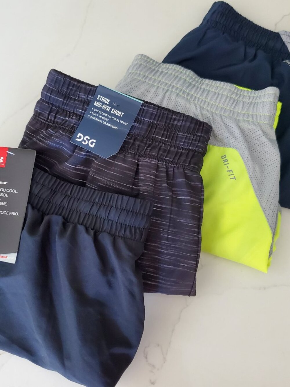 (Set of 4) Nike Under Armour DSG Women's Running Shorts Bundle